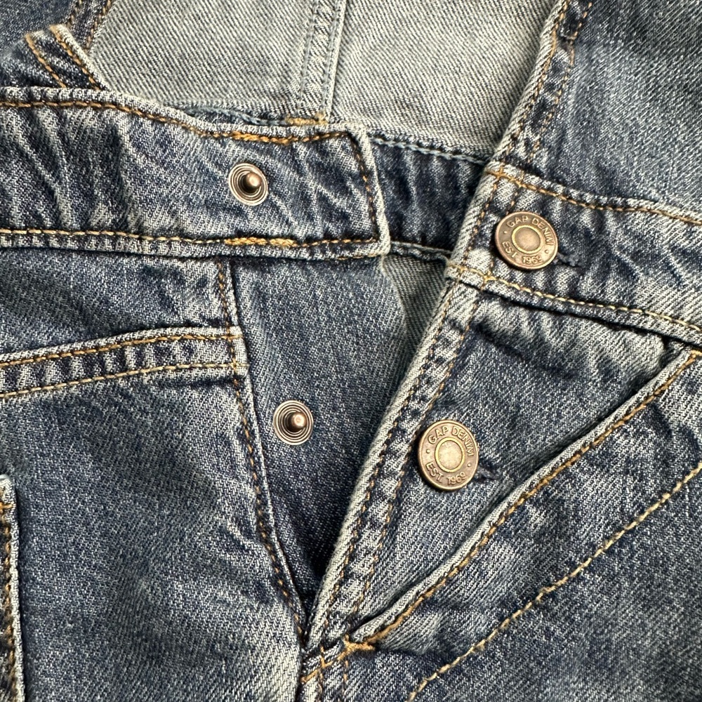 GAP Kids Girls Denim‎ Shortalls Sz L Medium Wash - Picture 9 of 10